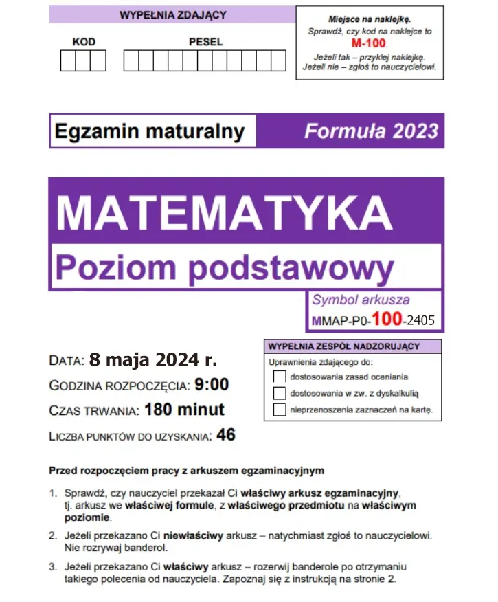 Matura 2024 Matematyka arkusze PDF